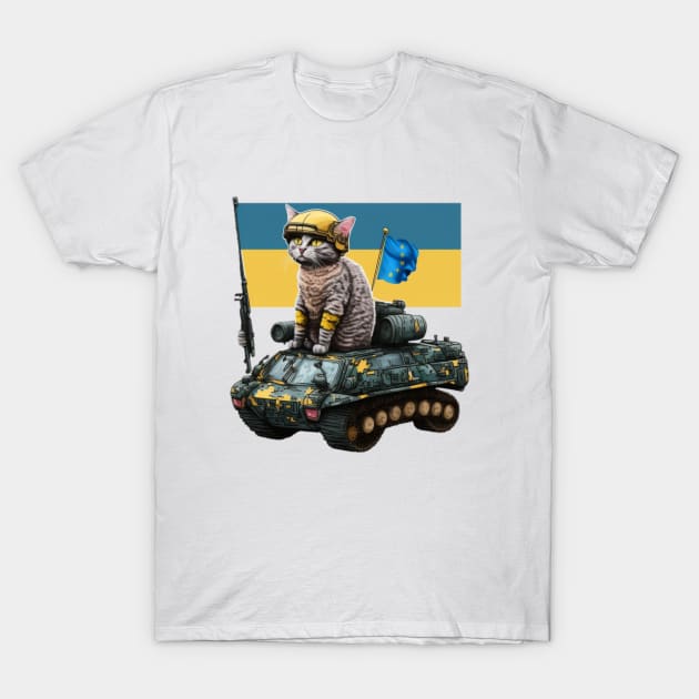 Cat Ukrainian Soldier T-Shirt by Designchek⭐⭐⭐⭐⭐